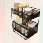 Under Sink Cabinets Organizer with Sliding Storage Drawer