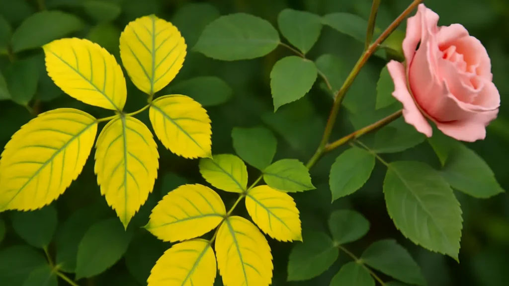 Yellowing Rose Leaves